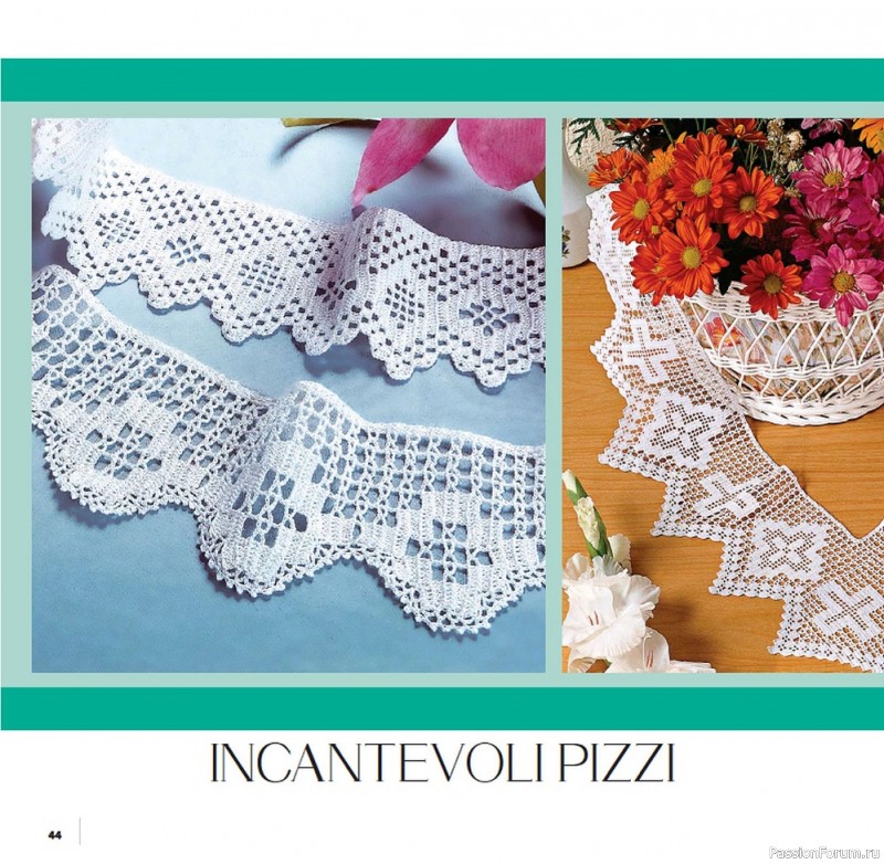 Вязаные проекты крючком в журнале «Uncinetto Manuale Filet №6 2022»