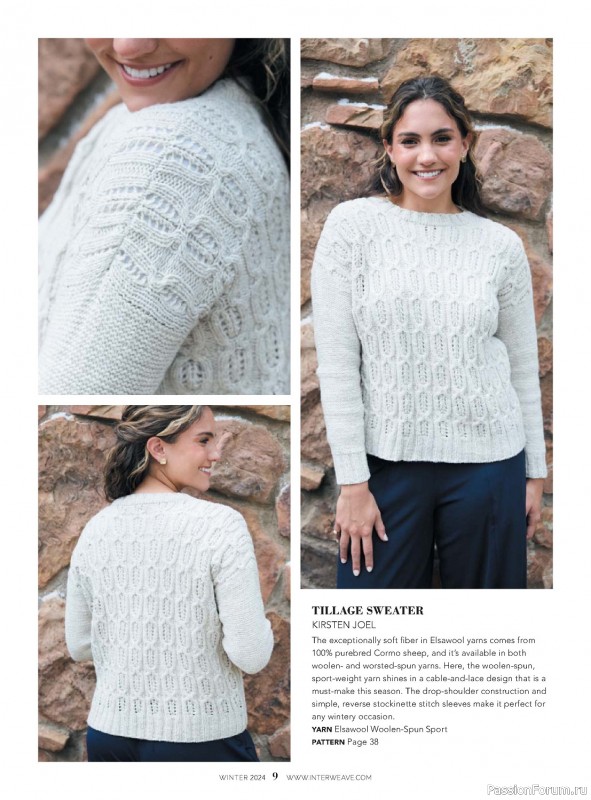 Вязаные модели в журнале «Interweave Knits - Winter 2024»