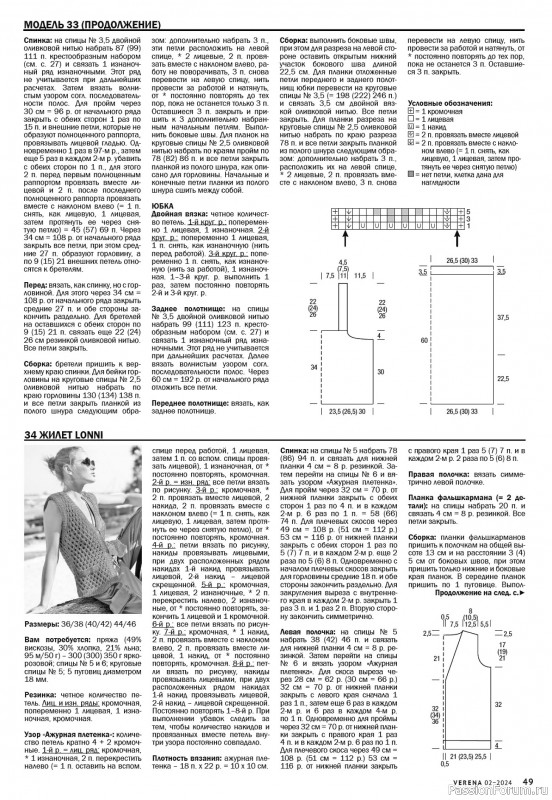 Вязаные модели в журнале «Verena №2 2024»