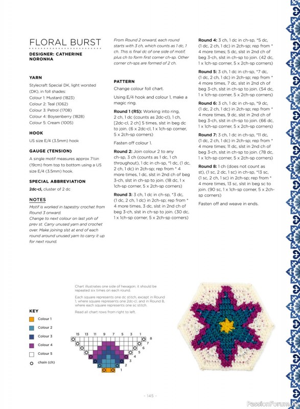 Вязаные проекты в журнале «100 Crochet Tiles – 1st Edition 2023». Продолжение