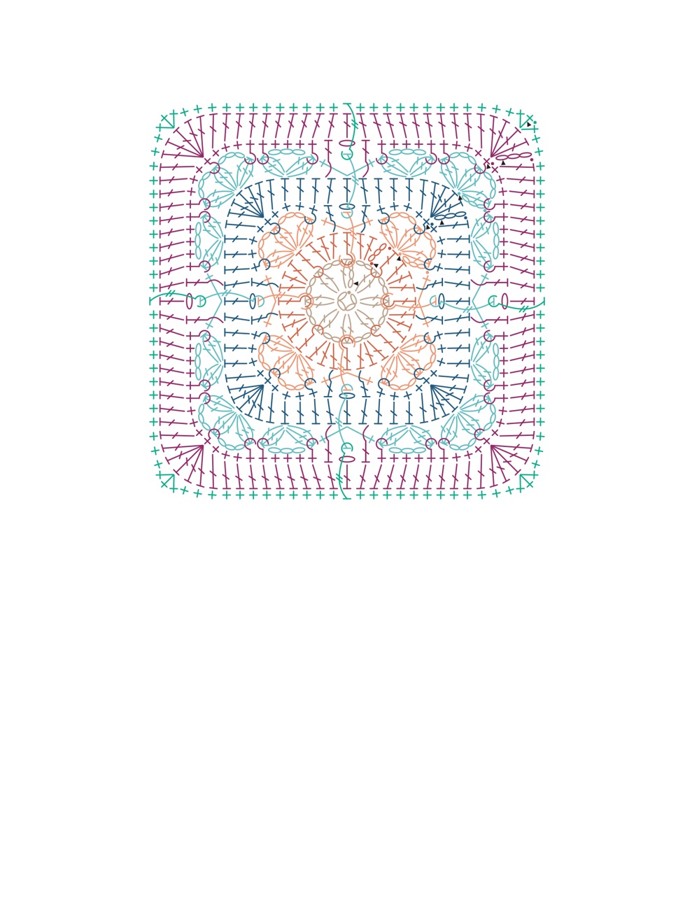 Коллекция проектов крючком в книге &laquo;100 Crochet Tiles&raquo;