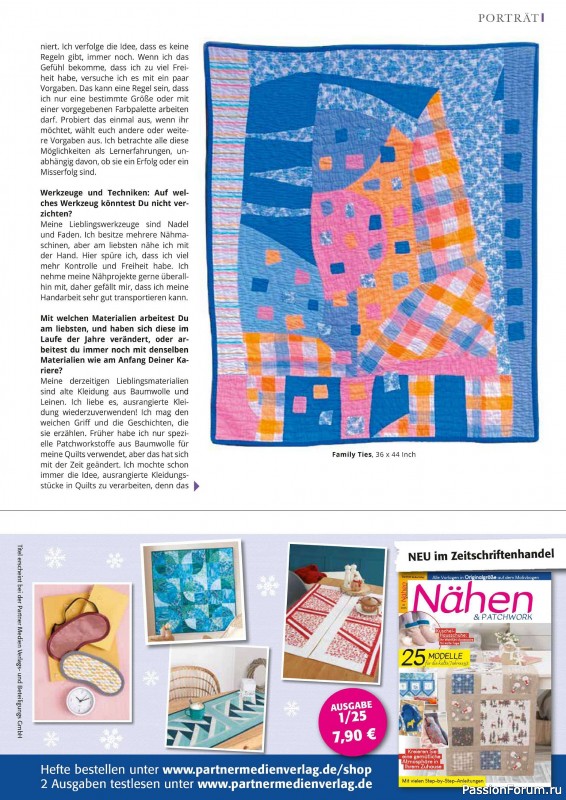Коллекция проектов для рукодельниц в журнале «Patchwork Professional №1 2025»
