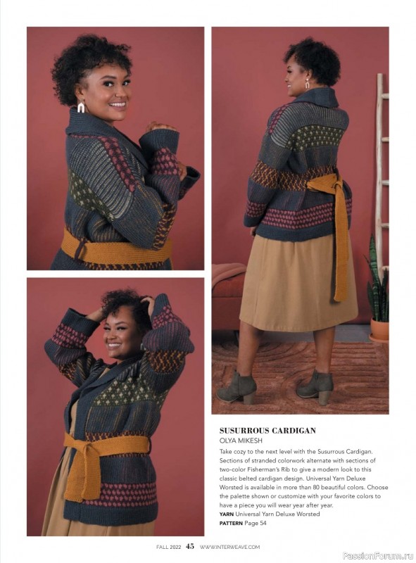 Вязаные модели в журнале «Interweave Knits - Fall 2022»