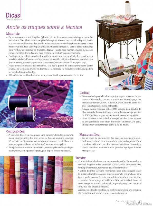 Коллекция проектов для рукодельниц в журнале «Arte em Patchwork - Fevereiro 2025»