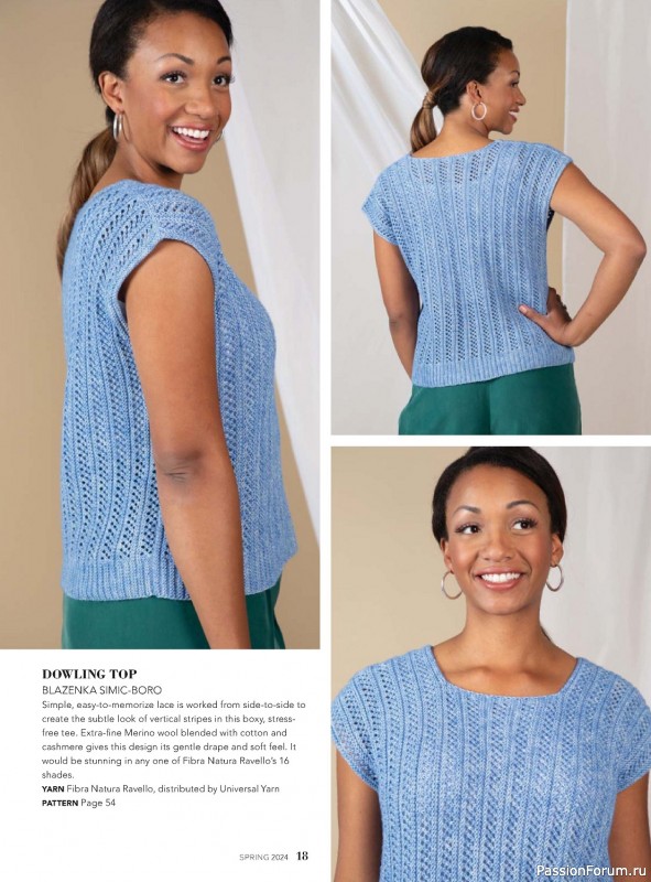 Вязаные модели в журнале «Interweave Knits - Spring 2024»