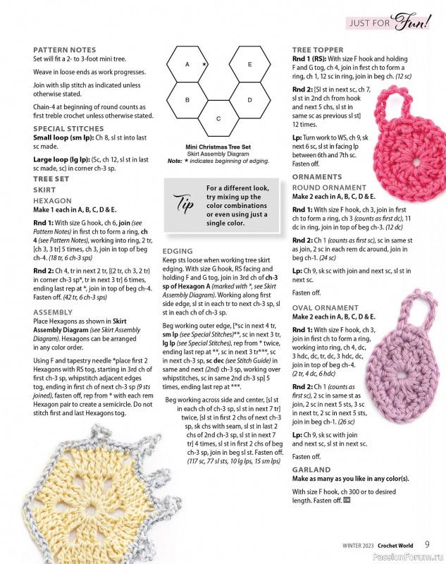 Вязаные проекты крючком в журнале «Crochet World - Winter 2023»