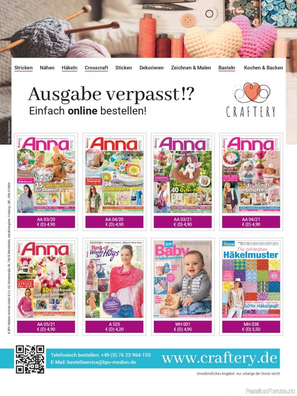 Коллекция проектов для рукодельниц в журнале «Anna №4 2022 Germany»