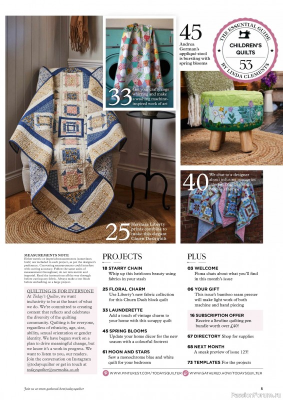Коллекция проектов для рукодельниц в журнале «Todays Quilter №122 2024»