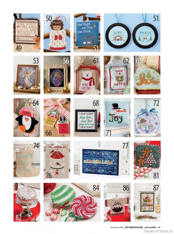 Коллекция вышивки в журнале «Just Cross Stitch - Christmas 2024»