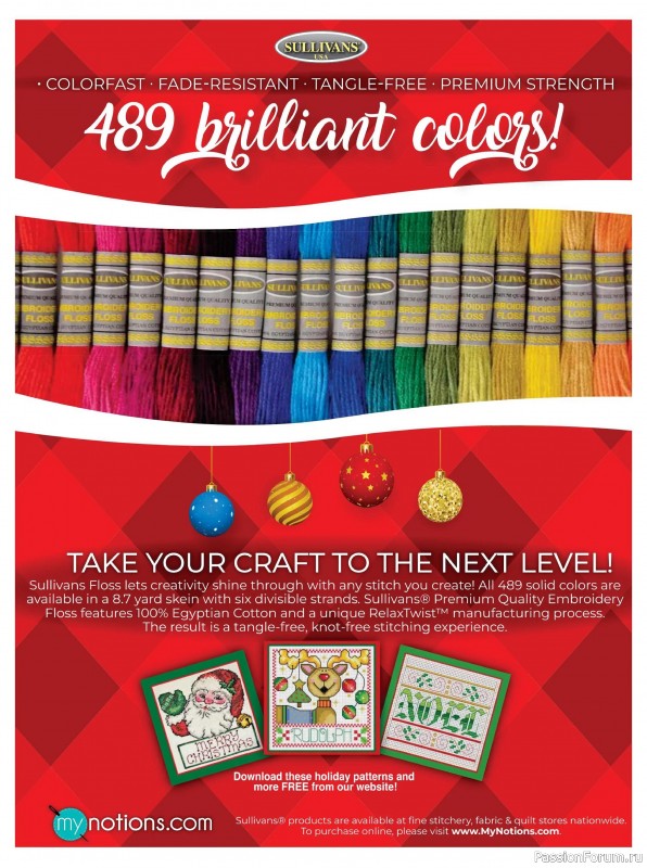 Коллекция вышивки в журнале «Just Cross Stitch - Christmas 2024»