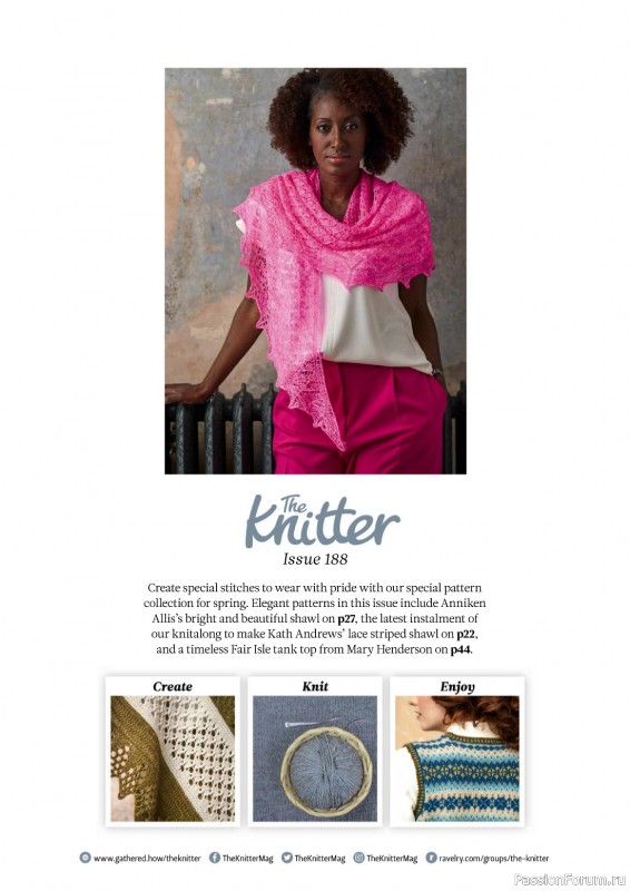 Вязаные проекты спицами в журнале «The Knitter №188 2023»
