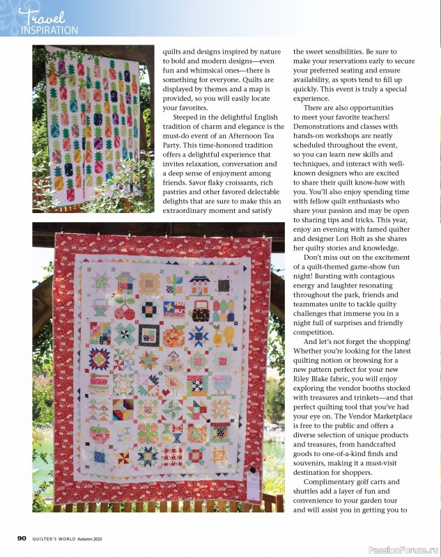 Коллекция проектов для рукодельниц в журнале «Quilter's World - Autumn 2025»