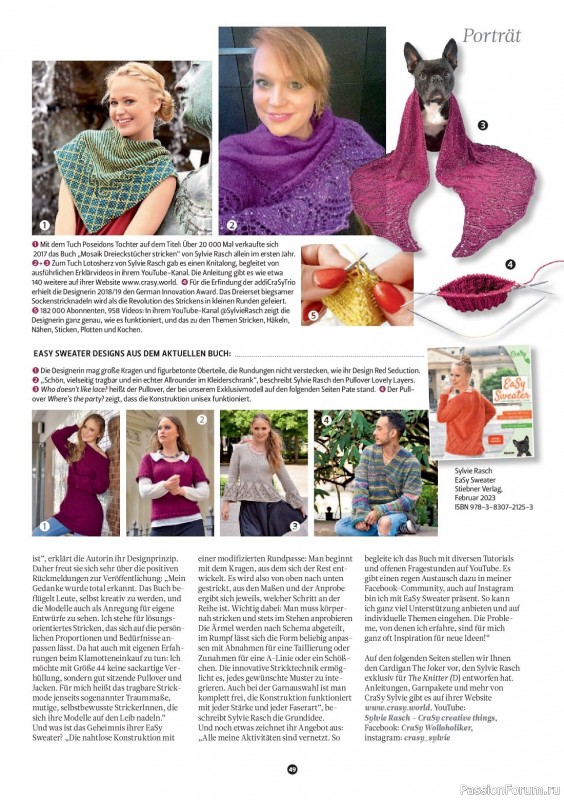 Вязаные проекты спицами в журнале «The Knitter Germany №65 2023»