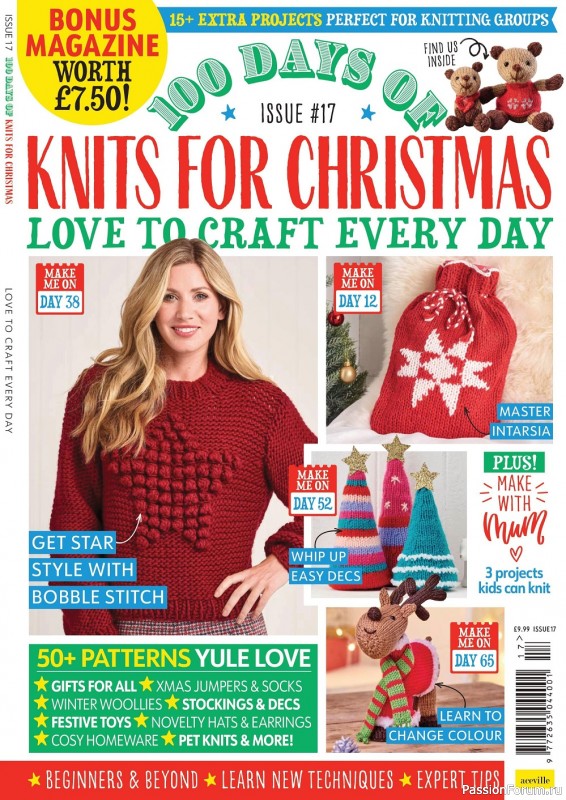 Коллекция проектов в журнале «S100 Days of Knits for Christmas №17 2022»