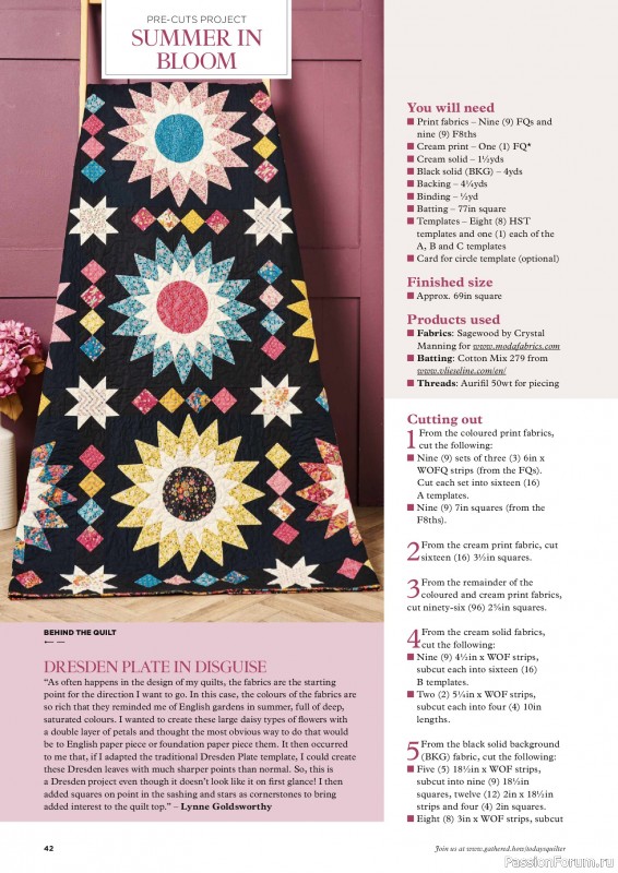 Коллекция проектов для рукодельниц в журнале «Todays Quilter №129 2025»