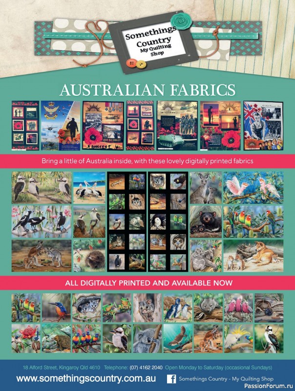 Коллекция проектов для рукодельниц в журнале «Australian Homespun №218 2025»