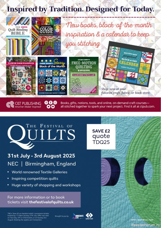 Коллекция проектов для рукодельниц в журнале «Todays Quilter №129 2025»