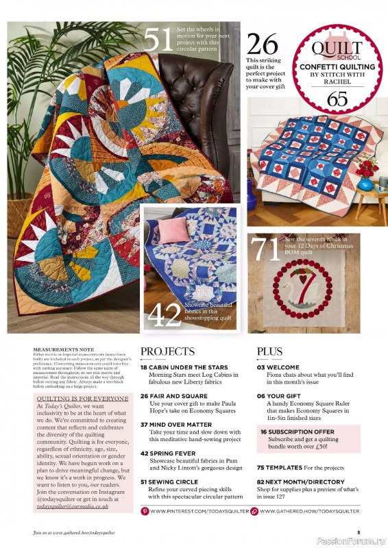 Коллекция проектов для рукодельниц в журнале «Todays Quilter №126 2025»