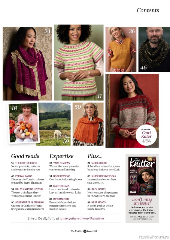 Вязаные проекты спицами в журнале «The Knitter №194 2023»