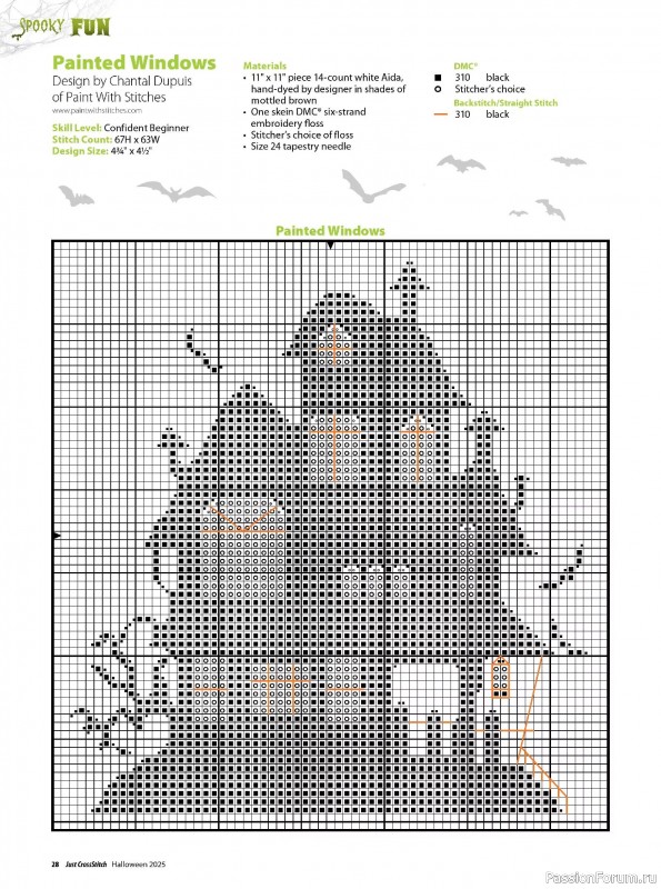 Коллекция вышивки в журнале «Just CrossStitch - Halloween 2025»