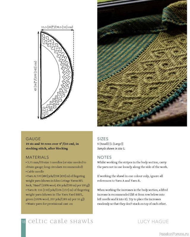 Коллекция узоров для шалей в книге «Celtic Cable Shawls»