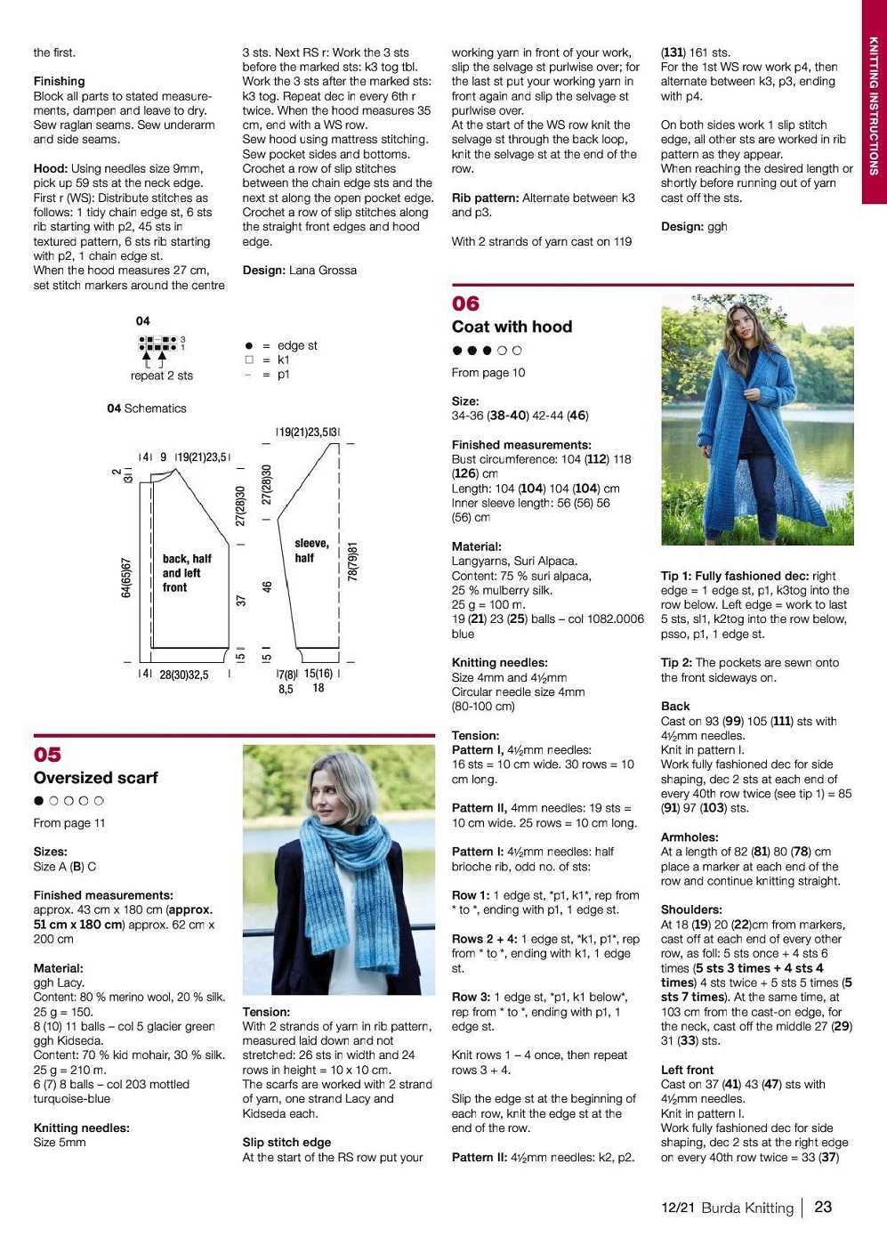 Модели спицами в журнале "Burda Knitting" №12 2021