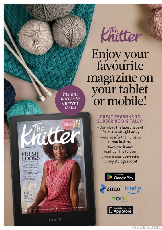 Вязаные проекты спицами в журнале «The Knitter №192 2023»