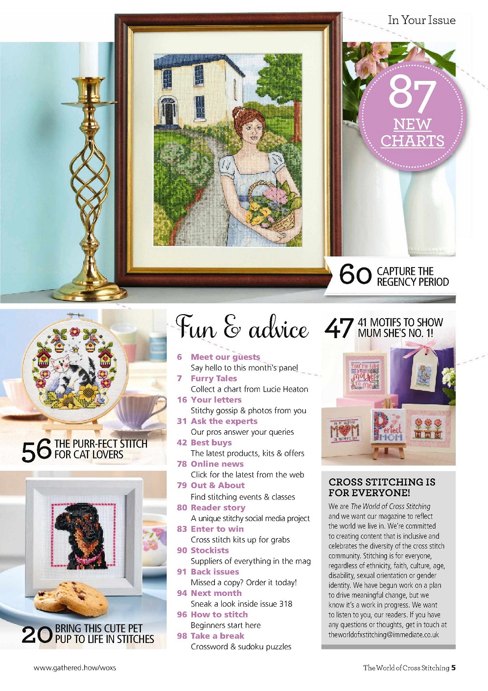Идей для вышивания в журнале "The World of Cross Stitching №317 2022"