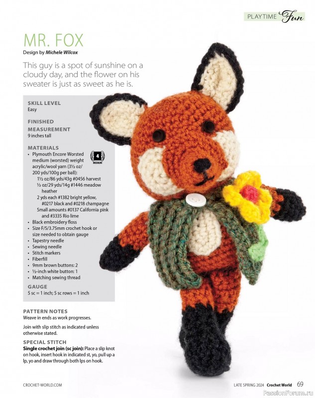 Вязаные проекты крючком в журнале «Crochet World Specials - Late Spring 2024»