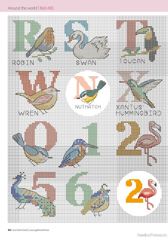 Коллекция вышивки в журнале «Cross Stitch Gold - Birds Collection 2024»