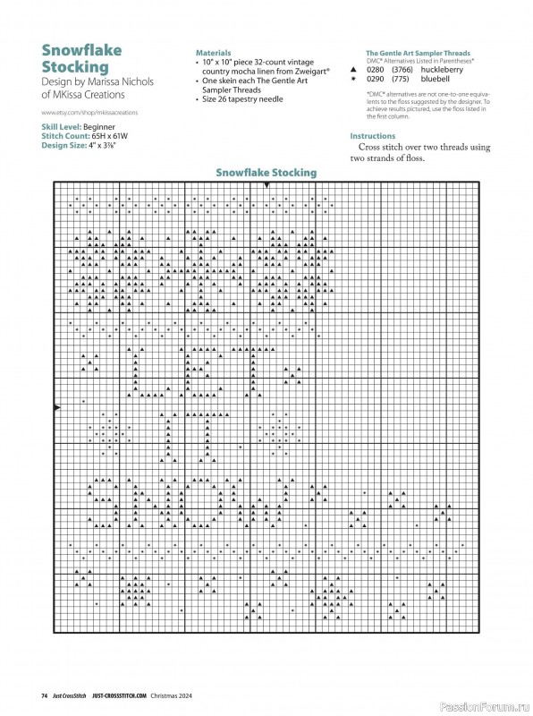 Коллекция вышивки в журнале «Just Cross Stitch - Christmas 2024»