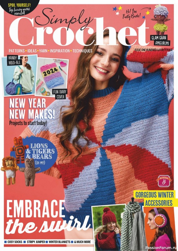 Вязаные проекты крючком в журнале «Simply Crochet №144 2023»