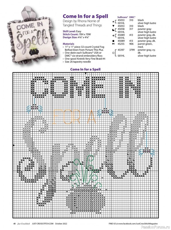 Коллекция вышивки в журнале «Just CrossStitch - October 2022»