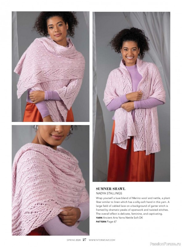 Вязаные модели в журнале «Interweave Knits - Spring 2024»