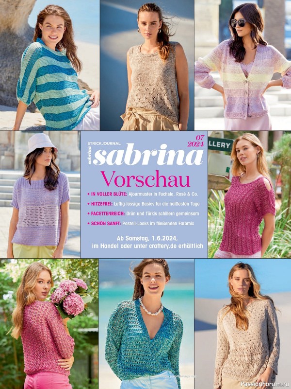 Вязаные модели в журнале «Sabrina German №6 2024»