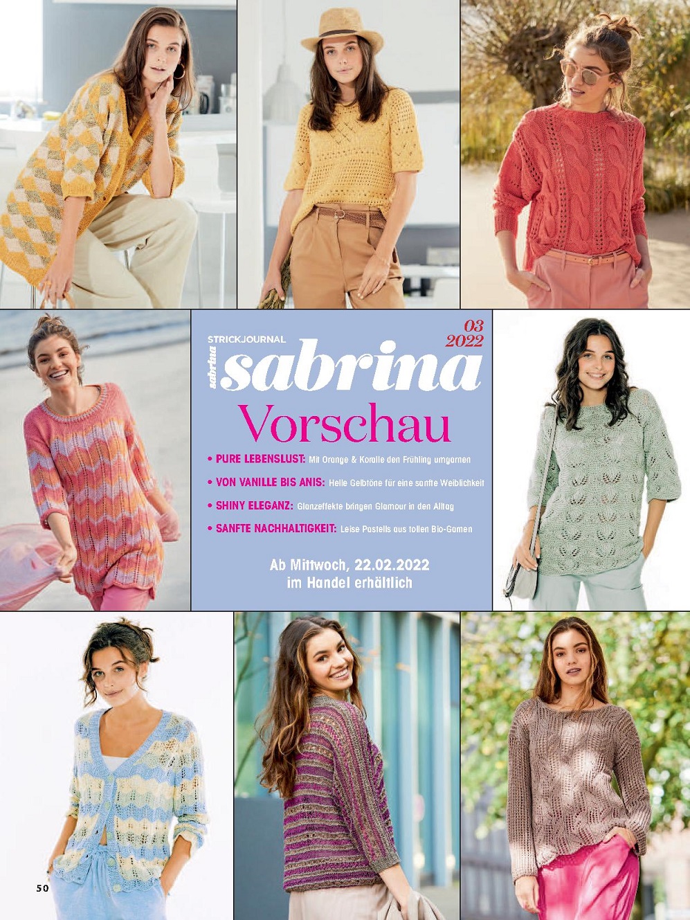 Вязаные модели для женщин в журнале "Sabrina №2 2022 Germany"