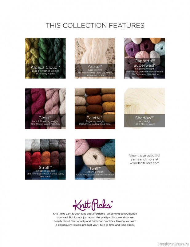 Коллекция кружевных моделей в книге «Knit Lace Patterns»