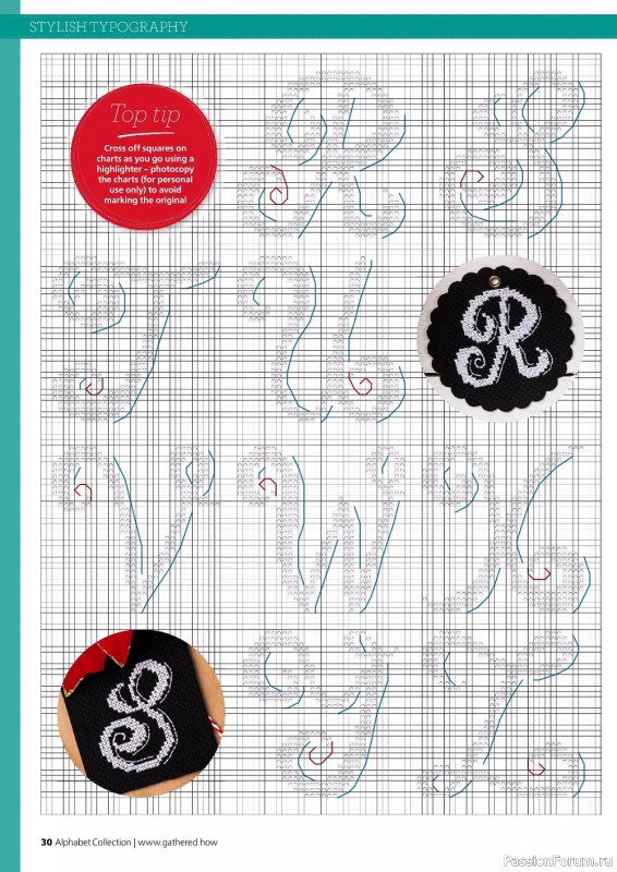 Коллекция вышивки в журнале «Cross Stitching Alphabet Collection 2022»