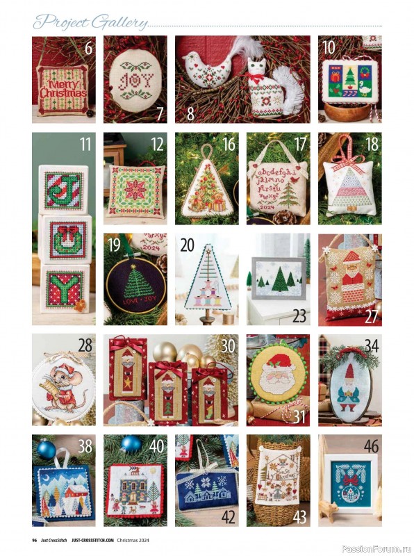 Коллекция вышивки в журнале «Just Cross Stitch - Christmas 2024»