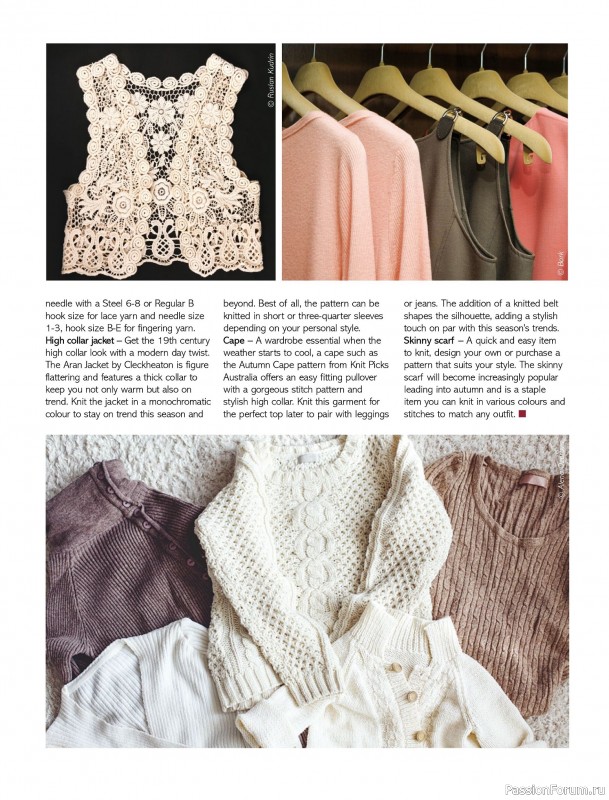 Вязаные модели спицами в журнале «Australian Knitting Vol.17 №1 2025»