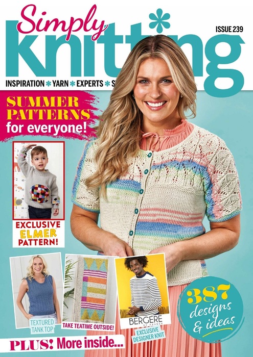 Вязаные проекты спицами в журнале &laquo;Simply Knitting №239 2023&raquo;