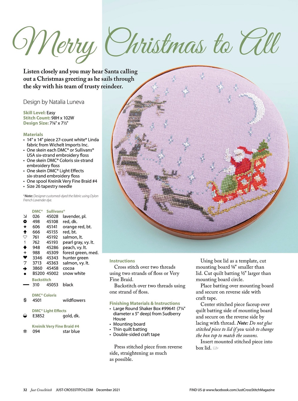 Журнал "Just CrossStitch - December" 2021