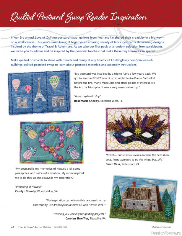 Коллекция проектов для рукодельниц в журнале «Fons & Porter’s Love Of Quilting - Summer 2025»
