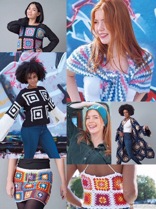 Вязаные проекты в книге «Not Your Granny's Granny Squares»