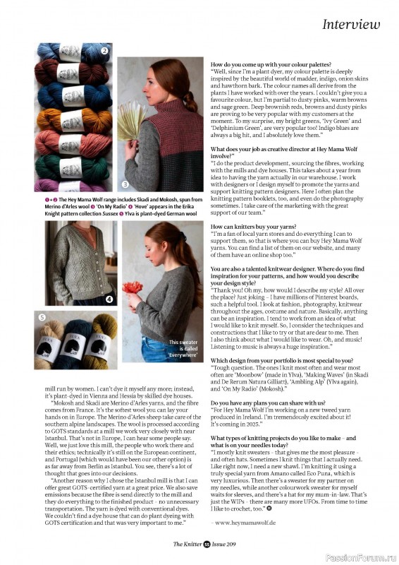 Вязаные проекты спицами в журнале «The Knitter №209 2024»