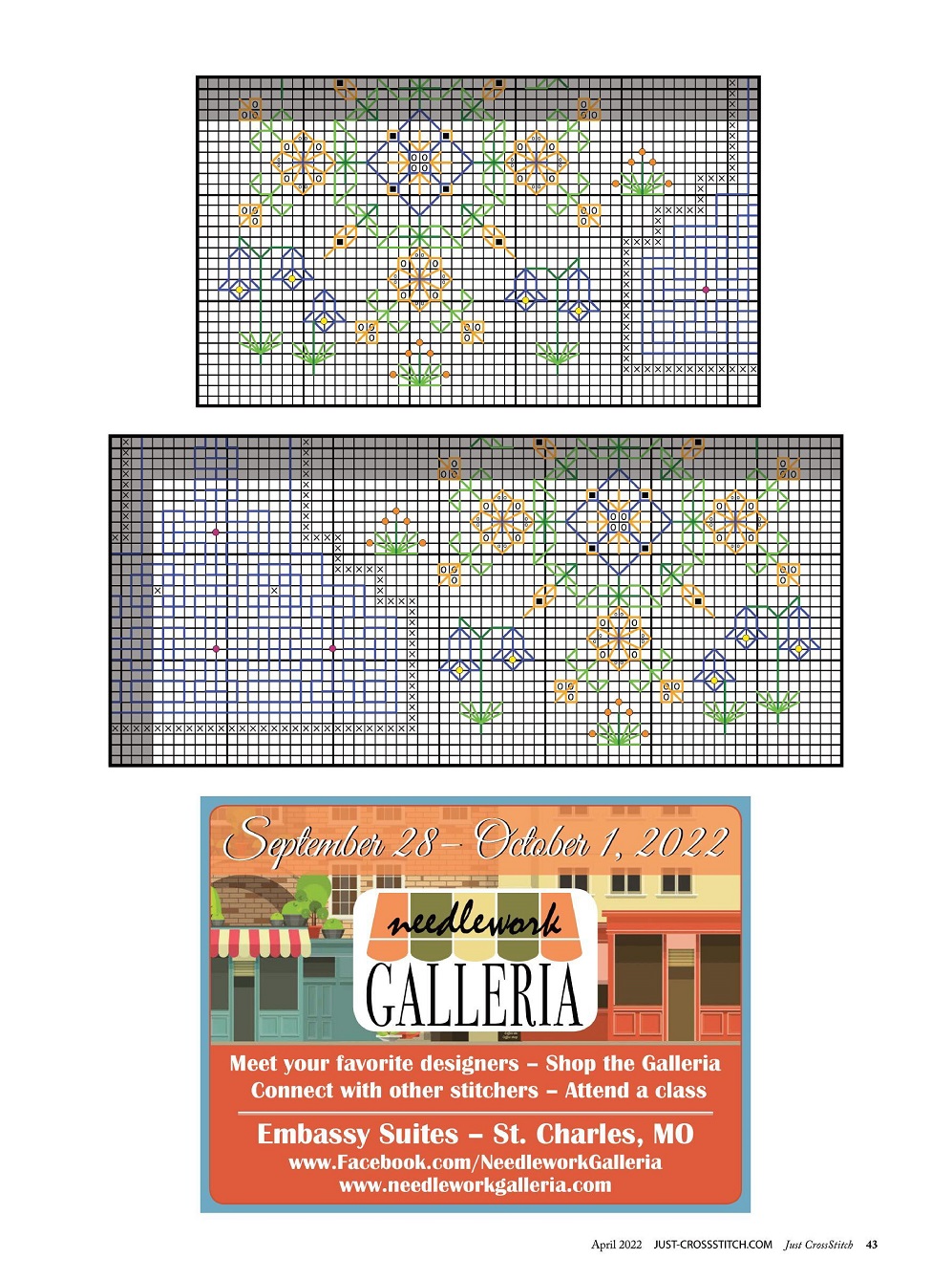Вышивка крестом в журнале «Just CrossStitch - April 2022»