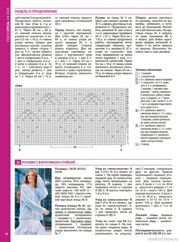 Вязаные модели в журнале «Модное вязание №4 2024»