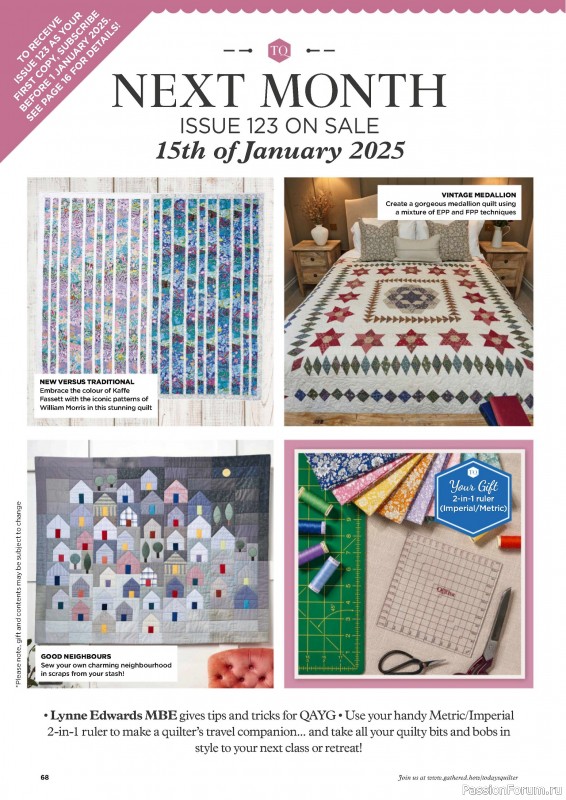 Коллекция проектов для рукодельниц в журнале «Todays Quilter №122 2024»
