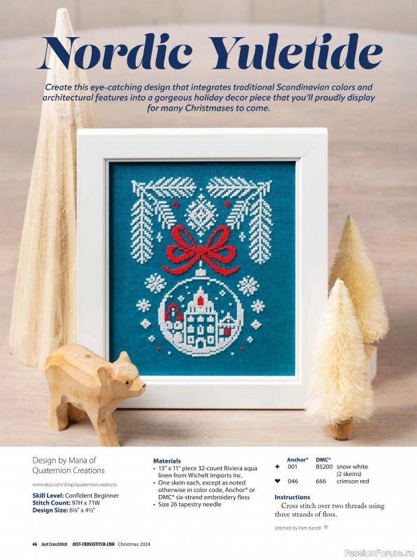 Коллекция вышивки в журнале «Just Cross Stitch - Christmas 2024»