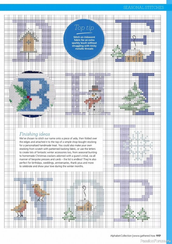 Коллекция вышивки в журнале «Cross Stitching Alphabet Collection 2022»